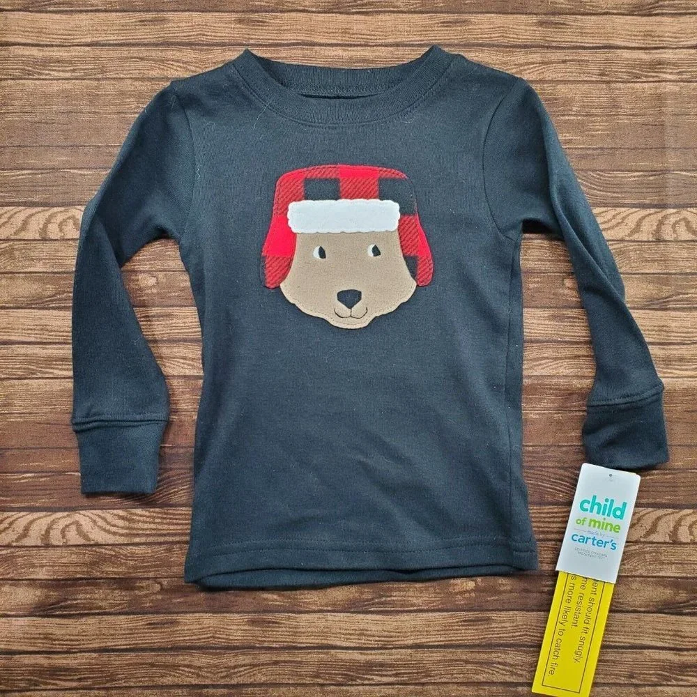 Two‎ Piece Longsleeve Pajamas 18 Months Black Red Dog Holiday Winter Carters